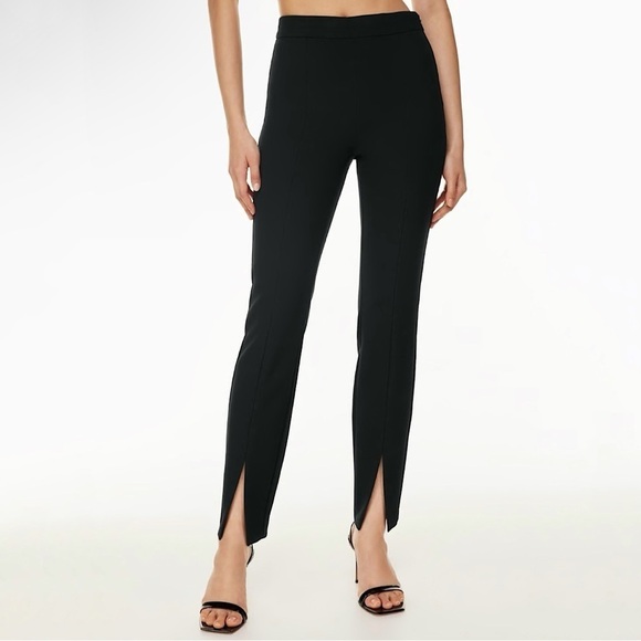 Aritzia Babaton Cassatt High Waist Slit Hem Slim Suiting Pant Black - Picture 2 of 16